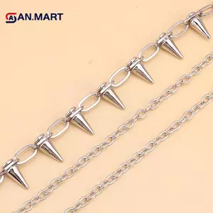 AN.MART Punk Nelace, Đai đinh tán nhiều lớp Bule, Dây chuyền quần kim loại thời trang nam VN