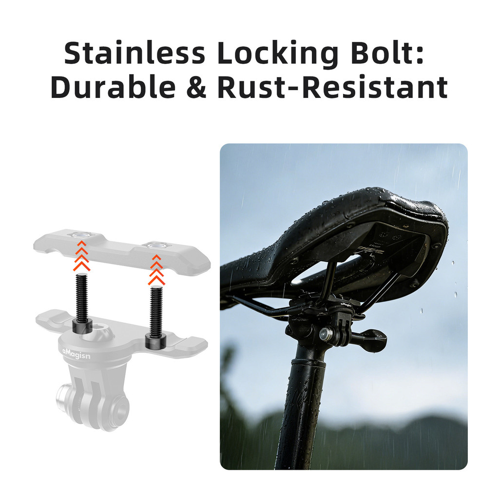 AMagisn Kim Loại Ghế Kẹp Gắn Cho Insta360 Cho DJI Xe Đạp Ghế Sau Chụp Gắn Cho GoPro Cố Định Gắn Phụ Kiện