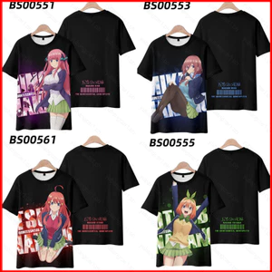YB1 The Quintuplets Tinh Chất Áo Thun Anime Cosplay Tee Nakano Miku Harajuku 3d Áo Sơ Mi Tay Ngắn Áo Plus Kích Thước