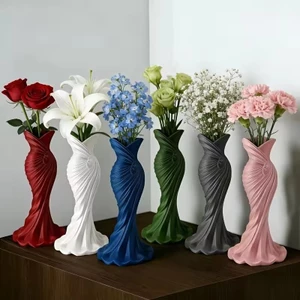Bình hoa đuôi nàng tiên cá sang trọng Trang trí phòng thẩm mỹ 3D