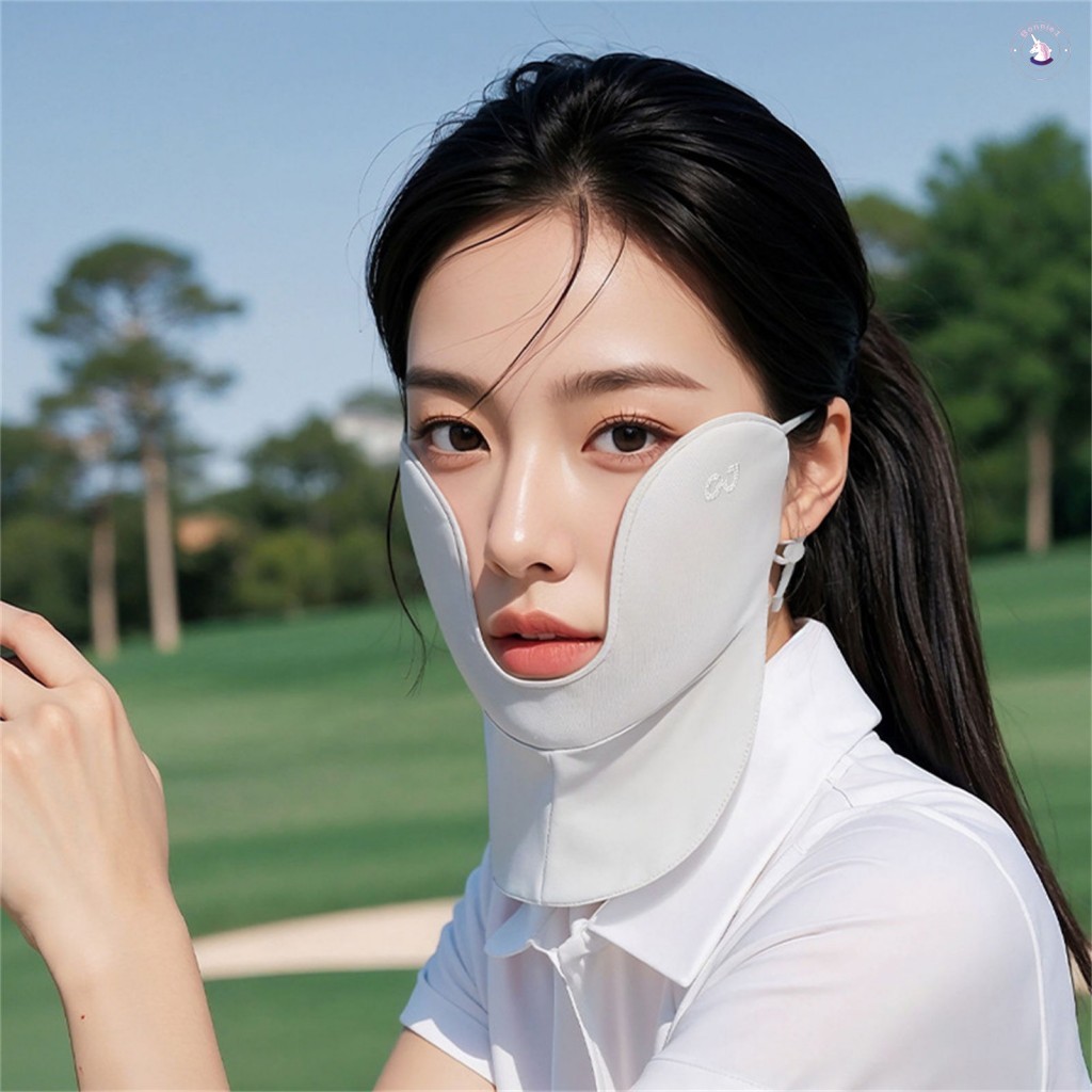 Mặt nạ bảo vệ mặt trời bằng lụa băng cho nữ UPF50 + UV Bảo vệ cổ cho chơi gôn đi xe đạp ngoài trời