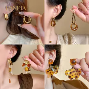 PNPIA-Millard Nhựa Mặt Dây Chuyền Bông Tai Nữ Thiết Kế Sáng Tạo Hoa sel Bông Tai Vintage Trang Sức Thời Trang