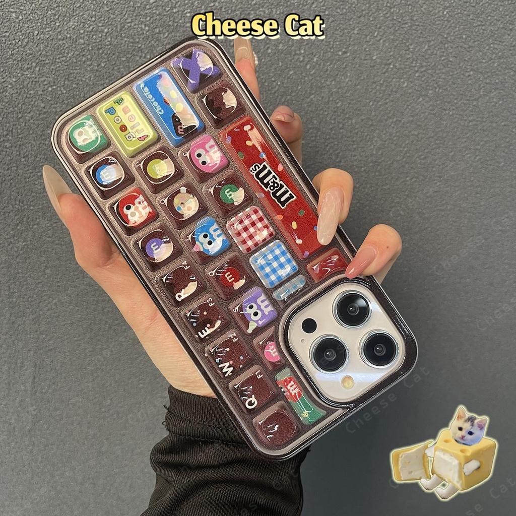 Ốp Điện Thoại Bàn Phím 3D Chocolate Bean Cho iPhone 15 13 14 11 12 16 17 Pro Max Giảm Căng Thẳng Vỏ Điện Thoại