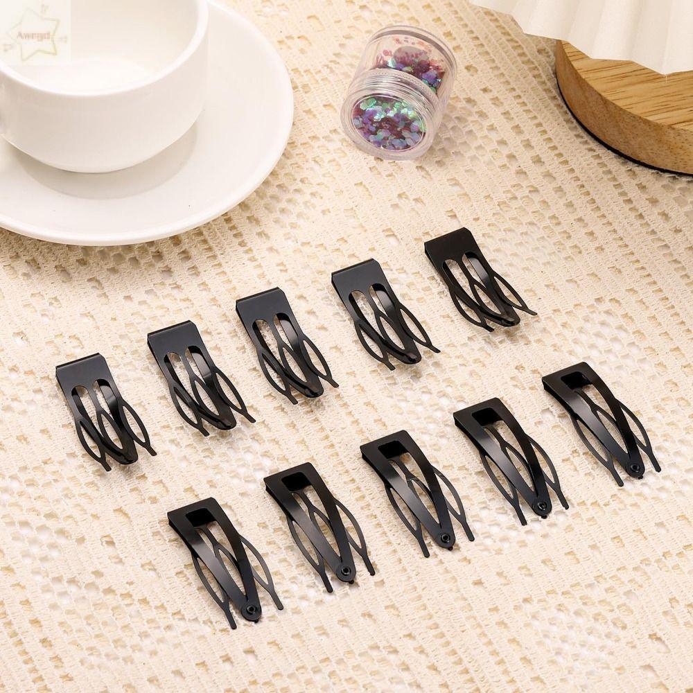 AWNGD 2 Kẹp Tóc BB, Barrettes Tóc Ba Răng Kim Loại, Đen Mờ Chống Trơn Trượt Mạnh Mờ Giữ Bobby Chân Nữ Bé Gái