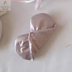Túi đựng kính GILL, Túi đựng đồ nhỏ bằng da PU màu hồng trái tim, Ví đựng tiền xu dập nổi nơ đa chức năng chống nước