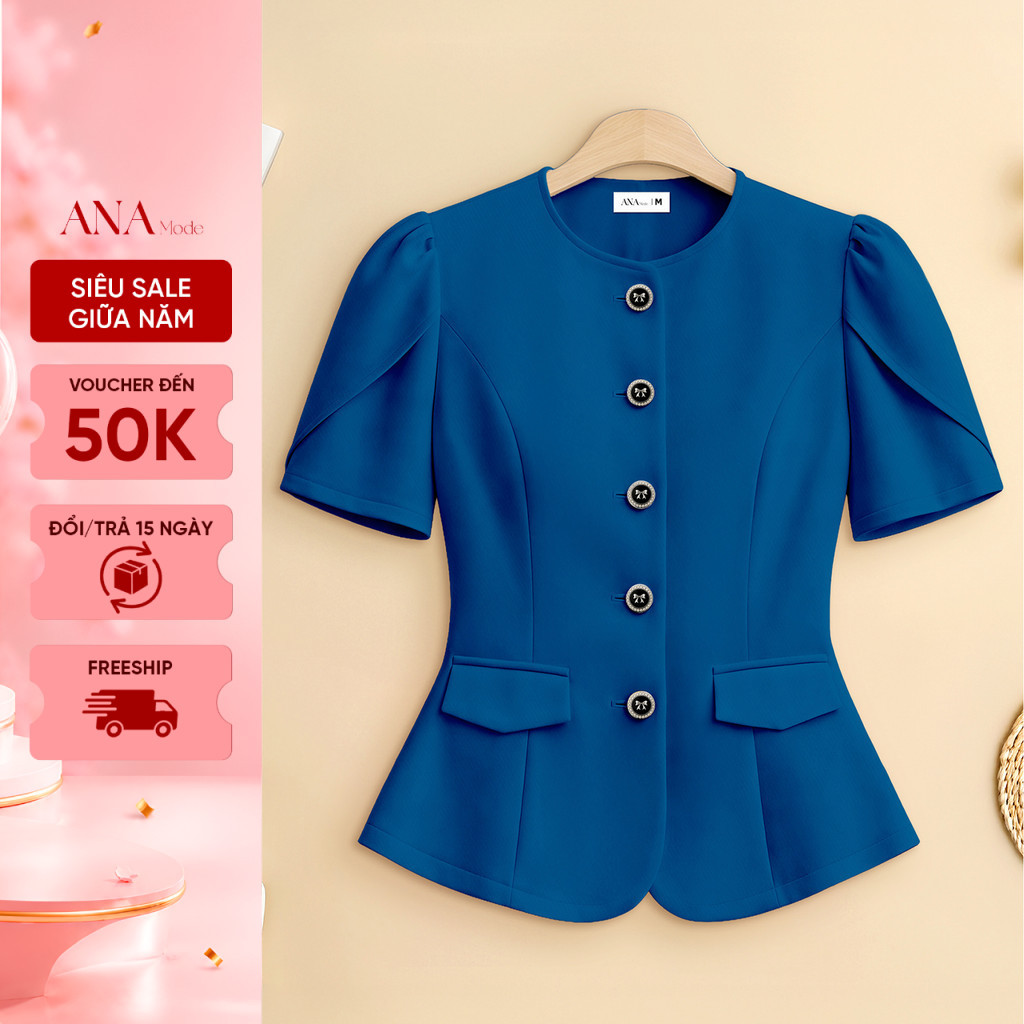 Áo Kiểu Công Sở Trung Niên ANA Mode Chất Liệu Cotton Lạnh Sang Trọng Đi Tiệc Quà Tặng Mẹ AK25CHI10