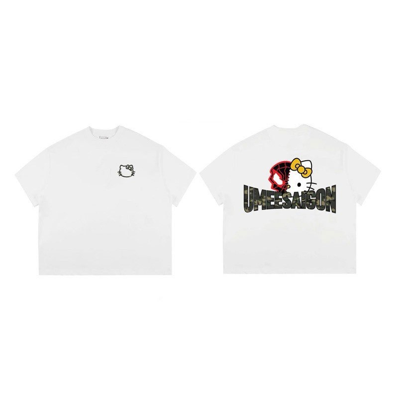 （Giao hàng 24h）Angela Áo thun nữ đen in hình HelloKitty 100%Cotton Form Rộng áo girl phố style xinh áo thun Local Brand