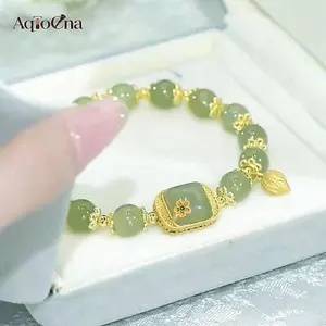 AqToCna Thời Trang Sáng Tạo Hoa Sen Mặt Dây Chuyền Luy Đính Hạt Vòng Tay Vintage Ánh Sáng Sang Trọng Handmade Trang Sức Lắc Tay Cho Nữ Bé Gái Quà Tặng Sinh Nhật AqToCna