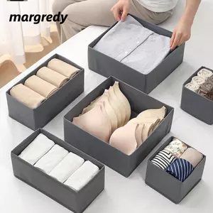 MARGREDY Ngăn Kéo Sắp Xếp, Thiết Kế Có Thể Gập Lại Chất Liệu Vải Hộp Bảo Quản Đồ Lót, Tiết Kiệm Không Gian Đa Năng Tủ Quần Áo Thoáng Khí Tổ Chức Phòng Ngủ
