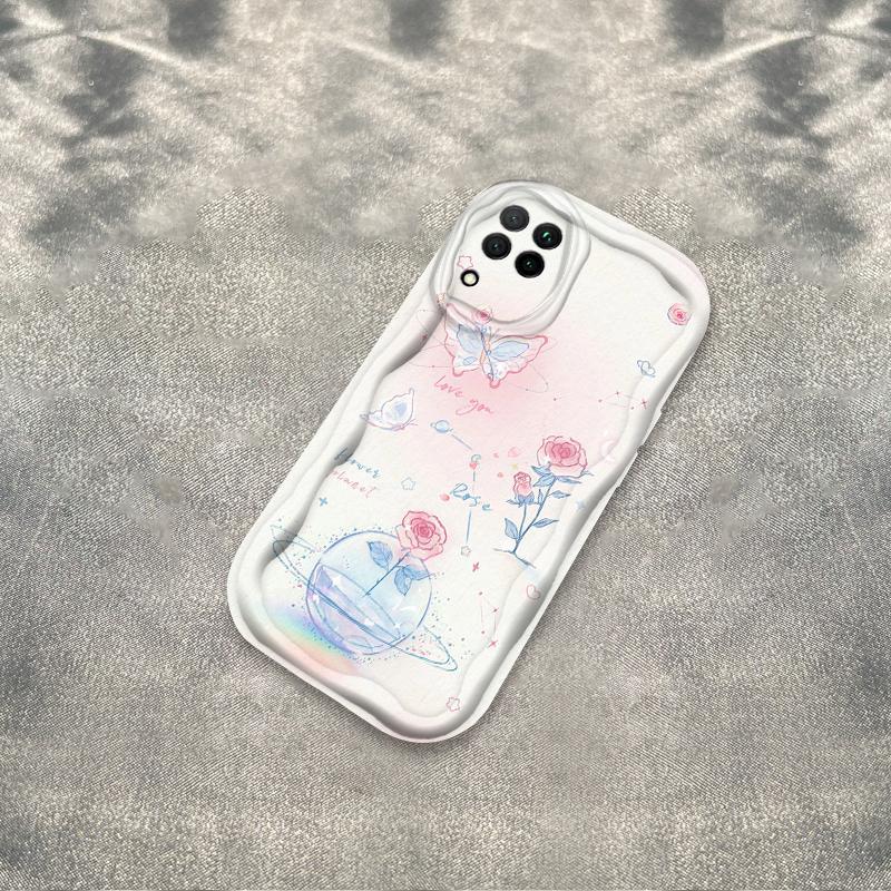 Thích Hợp Cho Samsung A12 A22 4G M12 3D Thẩm Mỹ TPU Mềm Hoa Tím Hoa Hồng Tulip Ins Phong Cách Chống Sốc Ốp Điện Thoại