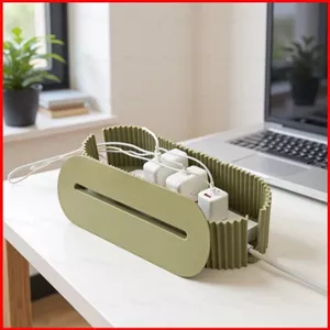ST2 Bộ sắp xếp dải nguồn máy tính để bàn tối giản để ẩn dây sạc Hộp đựng ổ cắm chống bụi TS2