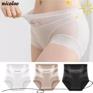 Quần lót cạp cao NICOLOO, Quần lót định hình kiểm soát bụng liền mạch, Quần lót giảm béo bằng lụa băng kháng khuẩn thoáng khí thời trang dành cho nữ