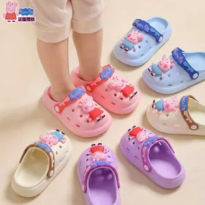 Hoạt Hình Peppa Pig Mùa Hè Trẻ Em Lỗ Giày Bé Gái Bé Trai Trang Dép Cho Mẫu Giáo Trẻ Em