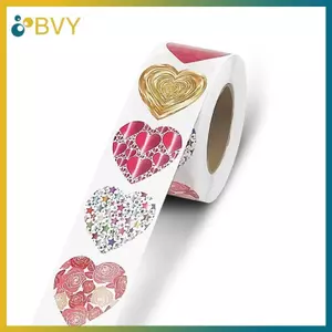 BVY 500 Chiếc Hình Trái Tim Ngày Lễ Tình Nhân Stiers Sinh Nhật Con Dấu Nhãn Tốt Dễ Thương Stiers Hộp Thẻ.