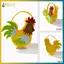 BVY Tinh Tế Gà Trống Hộp Kẹo Cắt Hoạt Hình Co Nỉ Chien Giỏ Di Động Nhỏ Phục Sinh Hộp Đựng Mỹ Phẩm.