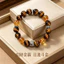 Nam sang trọng vàng hổ mắt citrine tháp vàng pha lê vòng tay giàu có thu hút cao cấp đá tự nhiên đính cườm tay trang sức