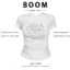 BOOM Áo Baby Tee Nữ Cotton Ôm Body-Áo Thun Ngắn Tay Y2K In Hình PhongCách Mùa Hè, Cổ Tròn Hàng Đầucách hàn quốc phong123