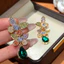 Bông tai thời trang hoa Zircon dài tinh tế T Classy