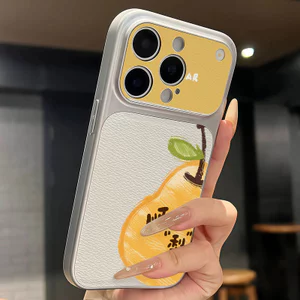 Ốp lưng iPhone Họa tiết da mạ họa tiết quả lê iPhone 17 16 15 14 13 12 11 Pro Max Plus Max