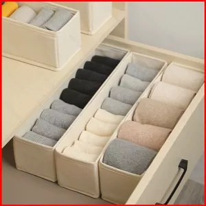 Hộp đựng ngăn kéo vải ST2 Hộp đựng đồ có thể gập lại cho tất và đồ lót Bộ chia tủ quần áo TS2