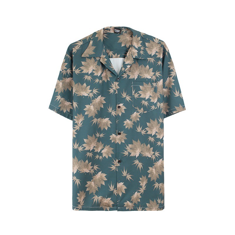 Áo Sơ Mi Hoa Cổ Cuba Unisex Hawaii Đi Biển Ngắn Tay Mùa Hè