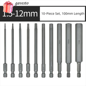 Cờ lê Allen đầu lục giác GAVESTO, Mũi tuốc nơ vít Allen thép 1,5-12mm S2, Bộ phận dụng cụ 1 / 4 Inch Chiều dài 100mm Đầu chuôi lục giác Dự án DIY