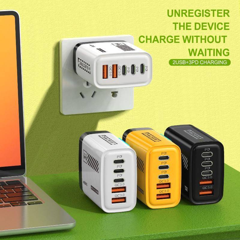 Phu 240w 5 cổng sạc nhanh 2 usb 3 loại-c pd qc 3.0 tường adapter us/eu cho xiaomi vn
