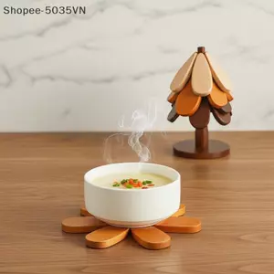 {AKIN} Thảm nhà bếp chịu nhiệt bằng gỗ Thiết kế có thể gập lại cách nhiệt với lưu trữ tiết kiệm không gian để sử dụng hàng ngày {a}