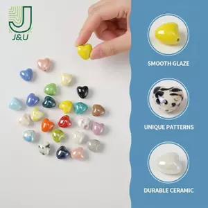 10 Hạt Gốm Hình Trái Tim Cho DIY Nelace Bông Tai Handmade Trang Sức Phụ Kiện Bộ Dụng Cụ