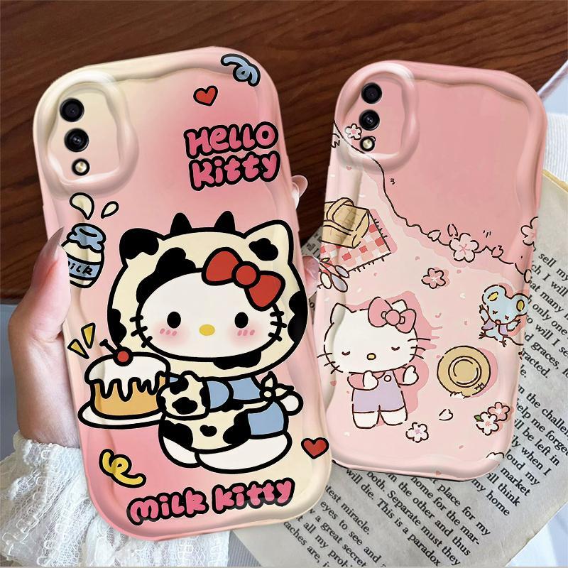 Thích Hợp Cho Samsung A10 A10S M10 A02 M02 Điện Thoại Thông Minh 3D TPU Mềm Hoạt Hình Kitty Nữ Vỏ Điện Thoại Chống Sốc