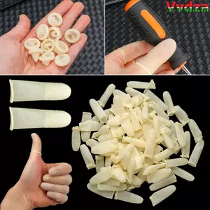 VVDZA 100 Chiếc Ngón Tay Trắng Cots Phụ Kiện Vệ Sinh Đầu Ngón Tay Bảo Vệ Móng Tay Nghệ Thuật Dụng Cụ Bảo Vệ Găng Tay