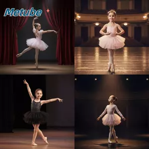 Đầm METUBE Cô Gái Ballet TuTu, Váy Ba Lê Dài Tay Sequin Trẻ Em, Đầm Hoàng Tử Mềm Mại Chuyên Nghiệp Trang Phục Khiêu Vũ Ballerina Cổ Tích Đầm Kiểm Tra