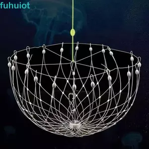 Lưới bẫy cua câu cá FUHUIOT, Thiết kế có thể gập lại tự động Lồng lưới câu cá bằng dây thép, Bảo hiểm rộng rãi Thu vào hiệu quả Người mới bắt cua ổn định Người mới bắt cá