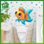 SWEET Bồn Cầu Stier Phát Sáng Trong Bóng Tối Cá Vàng Bong Bóng Chống Thấm Nước Có Thể Tháo Rời Tự Dính Phòng Tắm Decal Dán Tường n