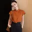 Áo sơ mi ngắn tay cổ đứng màu trắng dành cho nữ Mùa hè Phong cách mới Pháp Tính khí Áo đẹp