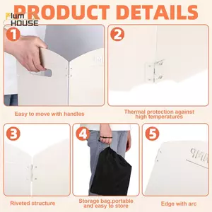 PlumHOUSE Bếp Kính Chắn Gió, 4 Đĩa Bếp Cắm Trại Kính Chắn Gió Gấp Ngoài Trời Bếp Dã Ngoại Màn Hình Gió Cho Cắm Trại Đốt, Bapai VN