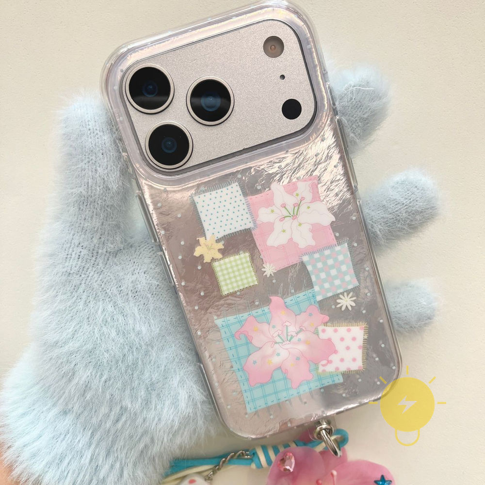 Phone Case For iPhone 17 Pro Max 16 15 14 13 TPU Chain Lily Aesthetic Korean Cute