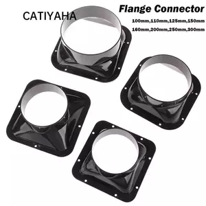 Đầu nối mặt bích tường CATIYAHA, Khớp nối ống thông gió màu đen ABS, Phụ kiện gia đình Ống thông gió kết nối ống dẫn khí