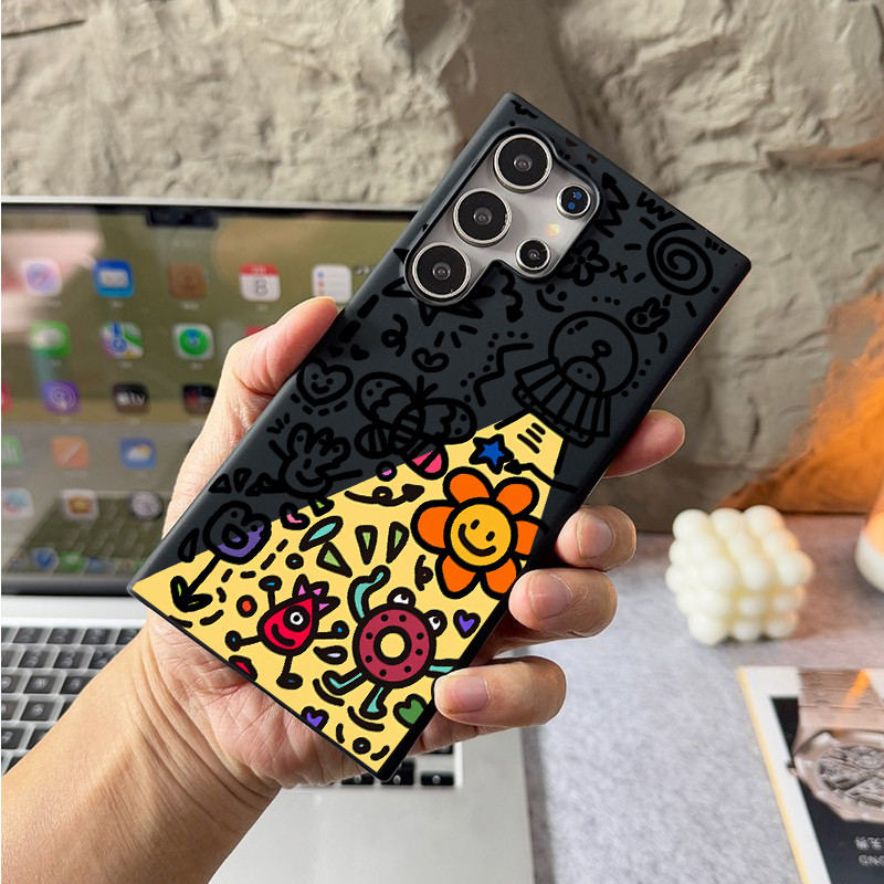 Dành Cho Samsung S26 Ultra S25 S24 Ultra S25 FE S24 FE S23 “Graffiti ” Micro Matte Vỏ Điện Thoại Cứng Ultra S22 S21 S20 A55 A56 A17 A15 A26 / Vỏ Chống Vân Tay