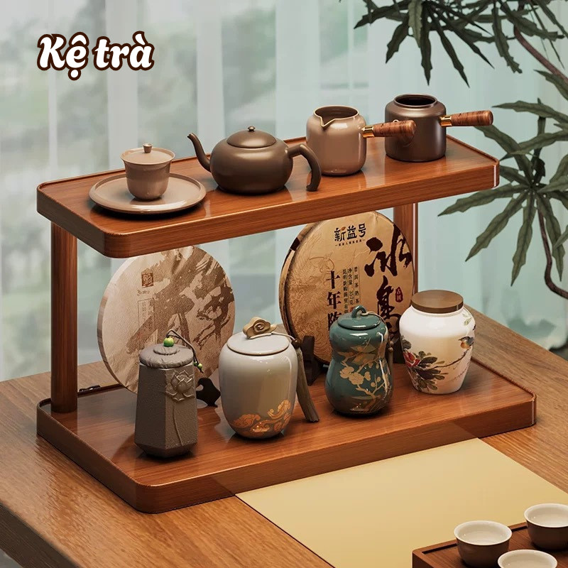 Kệ Gỗ 3 Tầng Đựng Mỹ Phẩm HomeMate, Kệ Decor Nhật Bản Trưng Bày Nước Hoa Phụ Kiện Sang Trọng