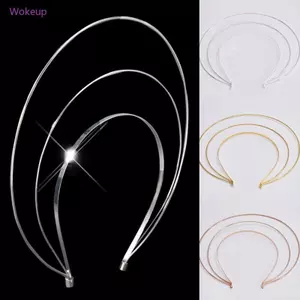 Woke Mịn Kim Loại Băng Đô Nữ Tóc Thủ Công DIY Trống Dây Thép Mỏng Khung Băng Đô Quấn Tóc Cho Đầu Ban Nhạc Giáng Sinh Vàng S