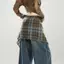 1 / 2 Chiếc Hip Cover Giảm Béo Fart Rèm, Mỹ Retro Kẻ Sọc Bất Đối Xứng Cắt Lớp Trang Trí, Cotton Polyester Cho Nhiều Trang Phục Phù Hợp
