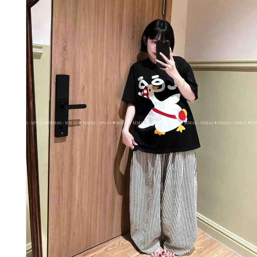 （Giao hàng 24h）Angela Áo Thun Giấy QC L1 Chất Mỏng Mịn Siêu Mát không nhăn form rộng giấu quần AG026