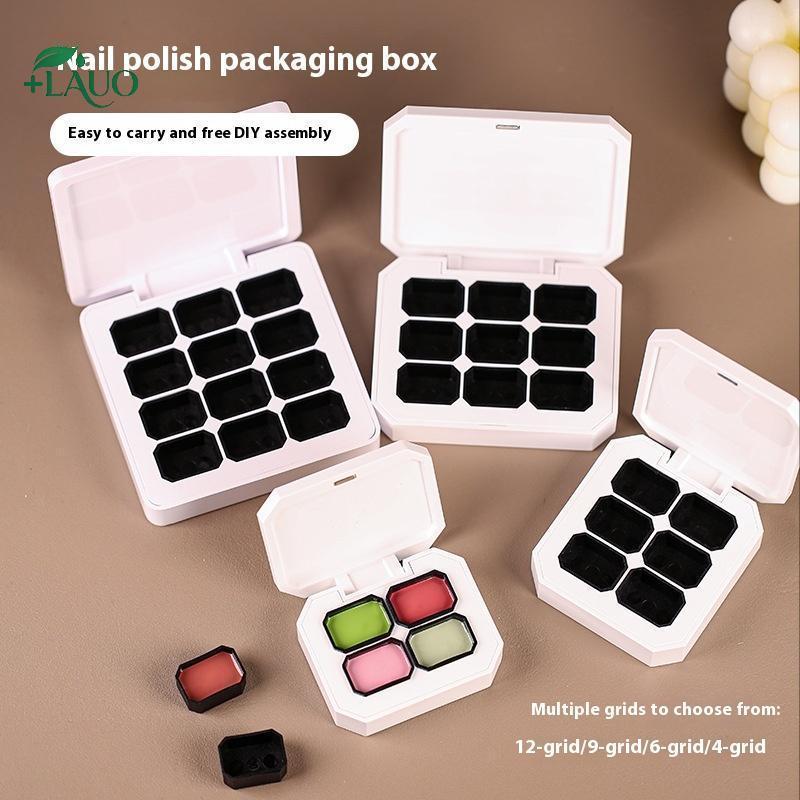Springevenstar 4 / 6 / 9 / 12 Lưới Hộp Đựng Từ Tính Rỗng Cho Móng Tay Làm Móng Tay DIY Tranh Nhanh Gel Chắc Chắn UV Varnishes Ombre Gel Sơn Móng Tay Springevenstar