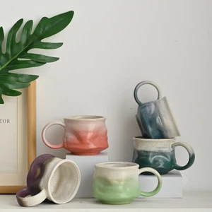 Lò Thay Đổi Cũ Cốc Cà Phê Bộ Đĩa Retro Gốm Cốc Trà Chiều Cappuccino Latte Cà Phê 80JP