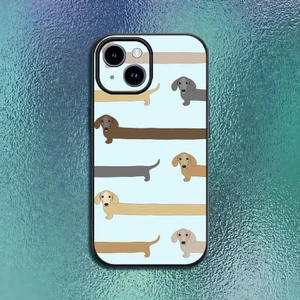 TP-3 Dachshund Dog Love Ốp Lưng Điện Thoại 11 12 13 14 15 16Pro Max Mini Plus Cổ Điển Màu Đen Vỏ Mềm