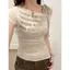 Áo thun ngắn tay khâu cổ chéo Hot Girl của Mỹ Thiết kế Sense Slim-Fit All-Match S