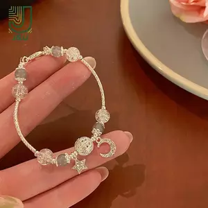 Vòng tay đính cườm Y2K Ngôi sao mặt trăng Vòng tay đính cườm đính đá thời trang thanh lịch Vòng tay Zircon Quà tặng trang sức