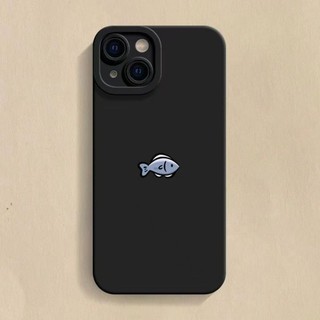 Trường Hợp Điện Thoại Đôi Mèo Đen Cá Xanh For iPhone 17 16 15 14 13 12 11 Pro Max X Xr Xs Max 7 8 Plus SE2020