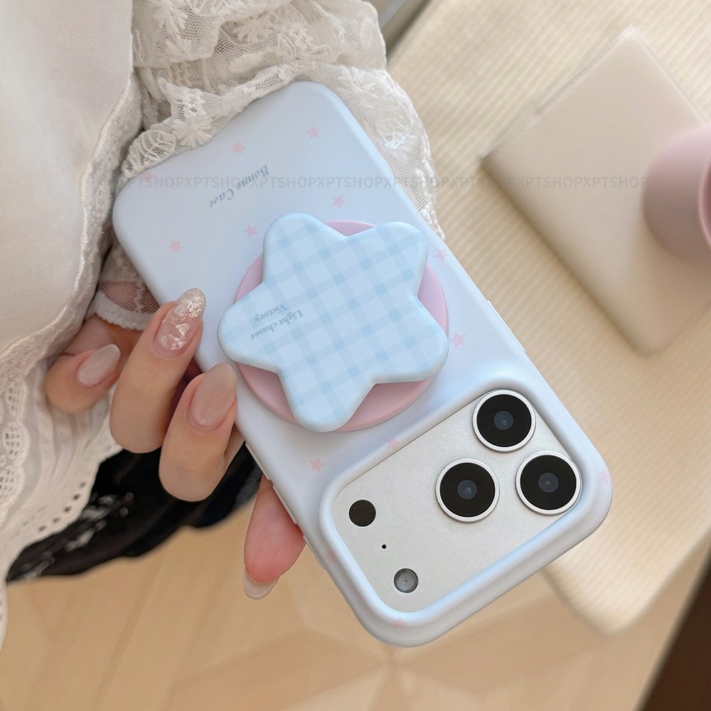 Giá đỡ lưới từ tính Vỏ điện thoại mềm mờ hình ngôi sao cho iPhone 17 Pro Max 16 15 14 Vỏ bảo vệ chống sốc